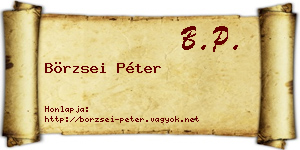 Börzsei Péter névjegykártya